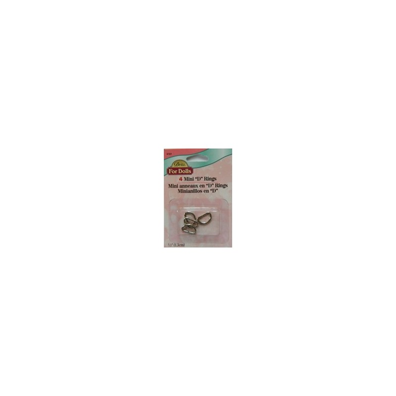 Dritz Mini D Rings Silver Pk 4