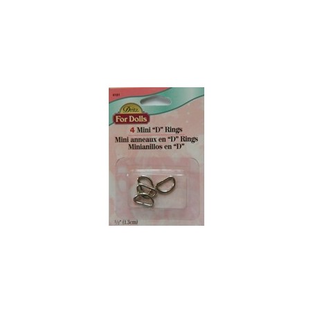 Dritz Mini D Rings Silver Pk 4