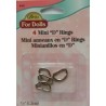 Dritz Mini D Rings Silver Pk 4