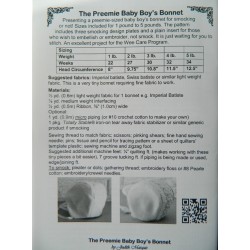 Smock Preemie Baby Bonnet