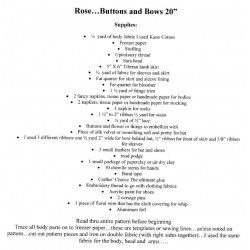 Rose Pattern Only 20" Doll