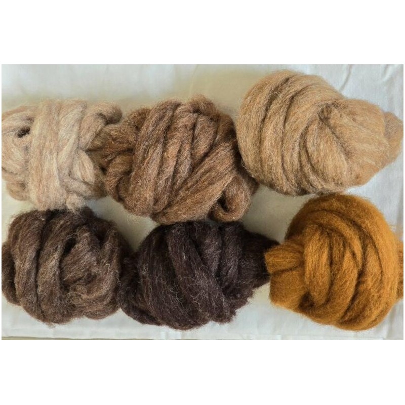 Felting Fibre - Browns 300g