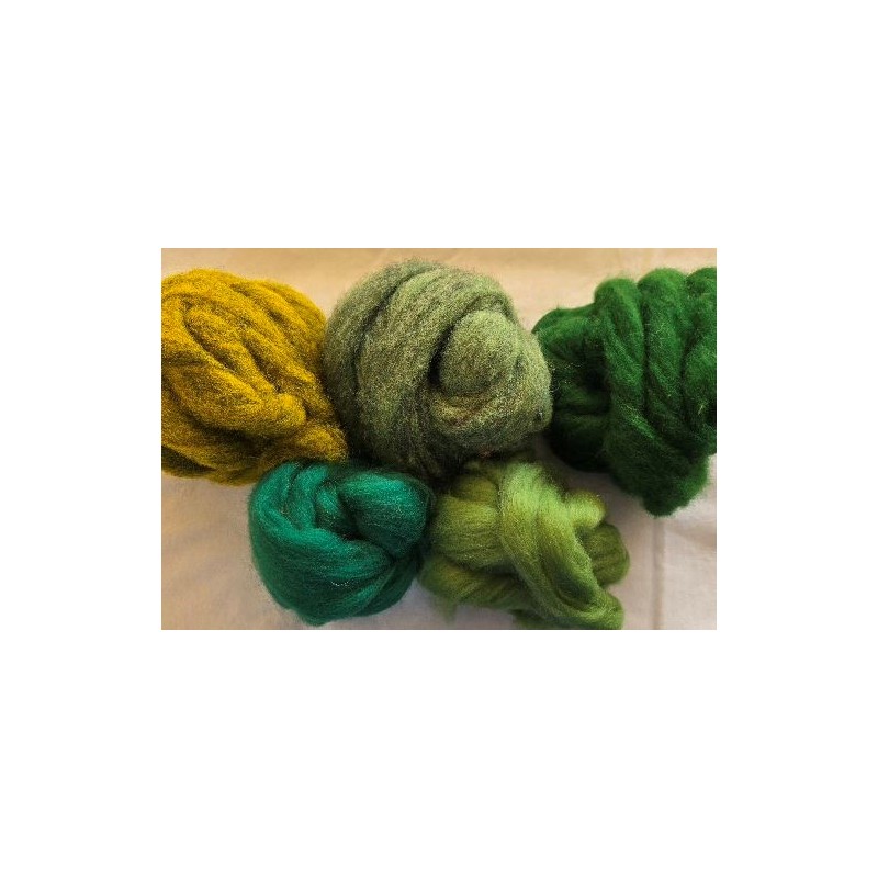 Felting Fibre - Greens