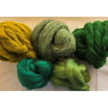 Felting Fibre - Greens